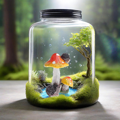 muamax small mushroom ornament for planters and shelves.