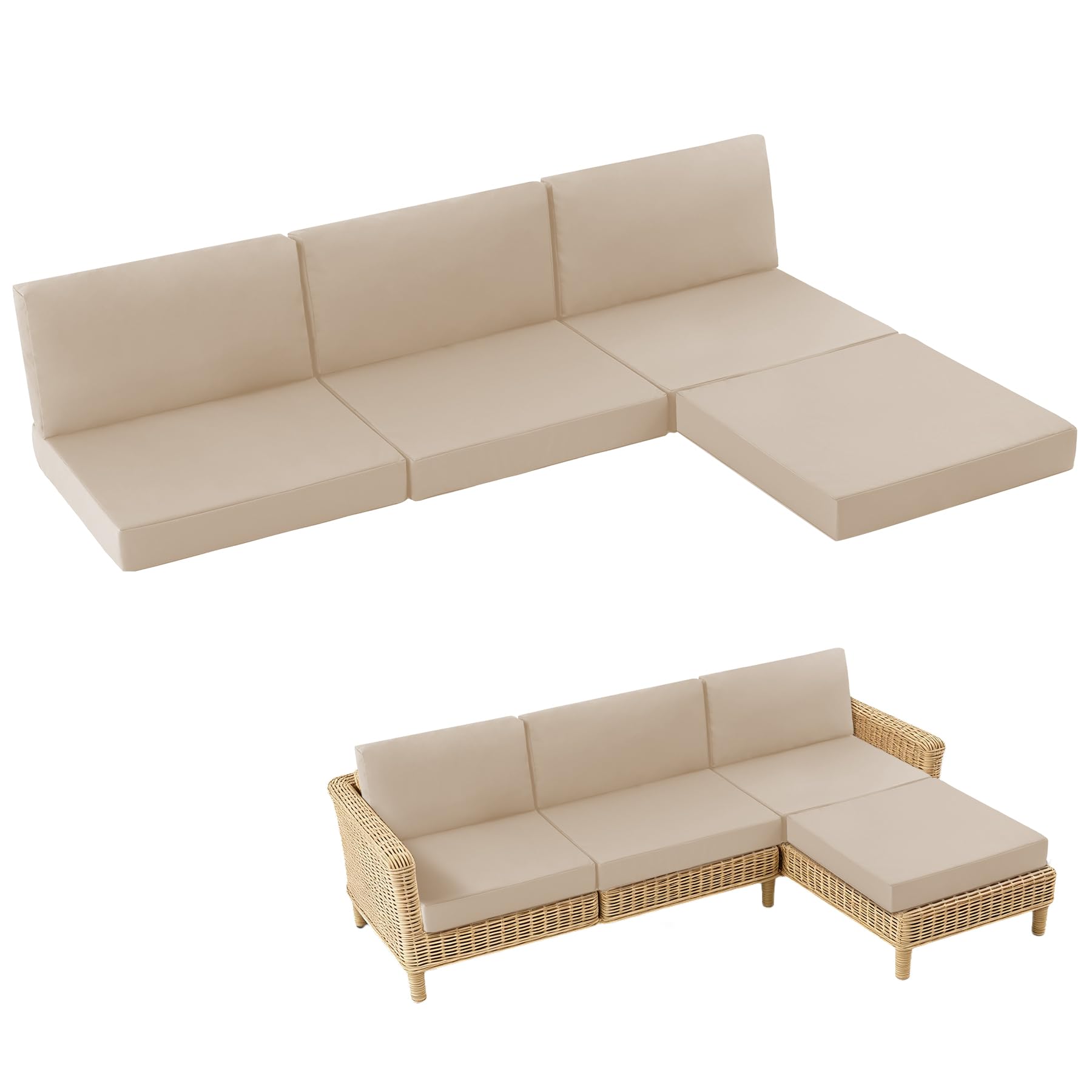 Muamelop 7-piece cushions set on outdoor sofa for a refreshed seating area