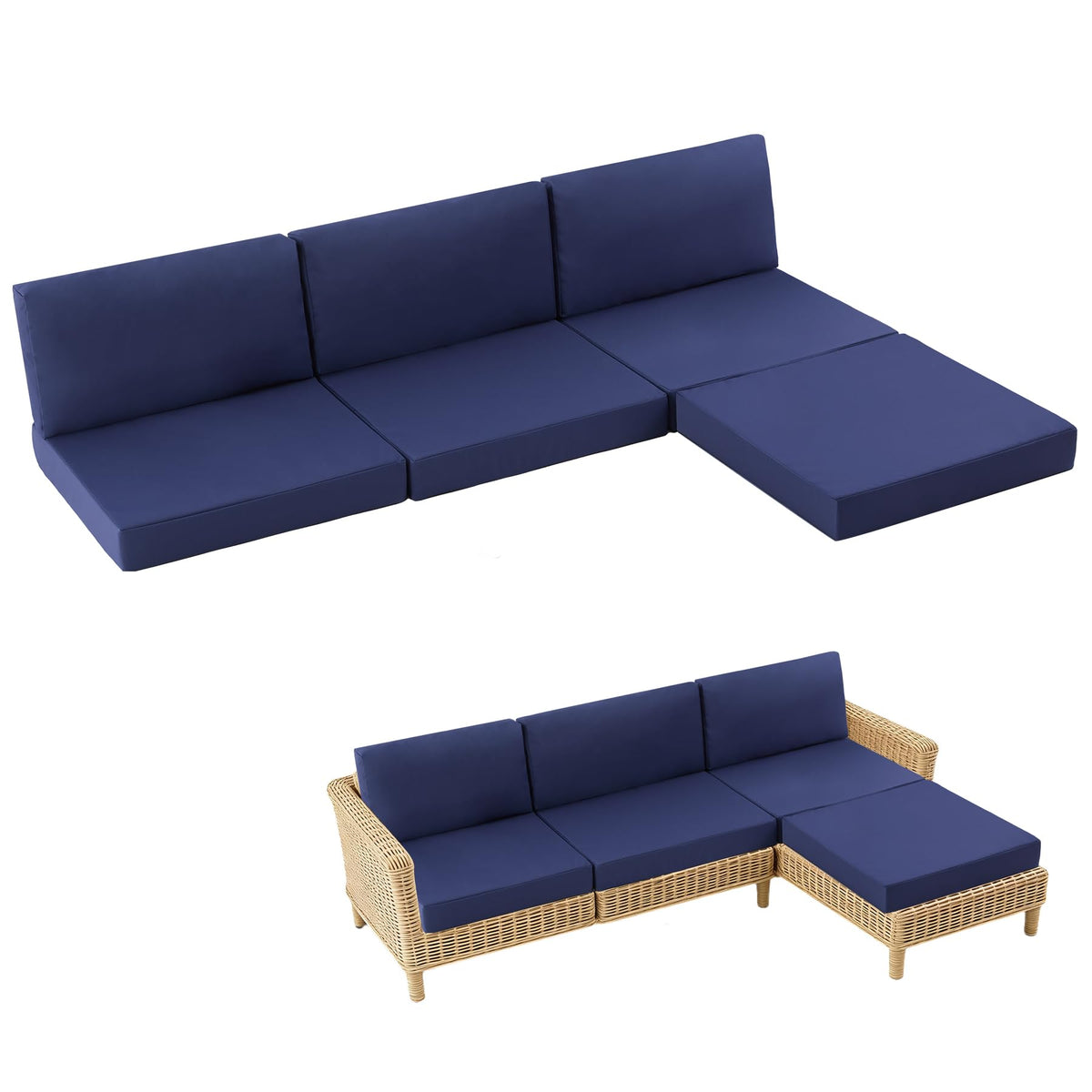 MuaMelop 7-piece patio cushions set for outdoor seating refreshes a six-seat sectional