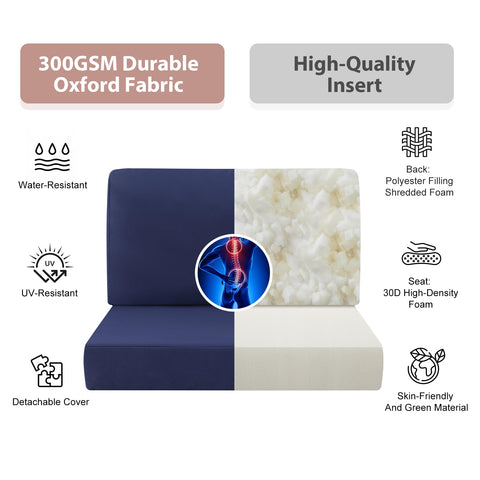 MuaMelop cushions with non-slip bottom dots stay in place on windy days