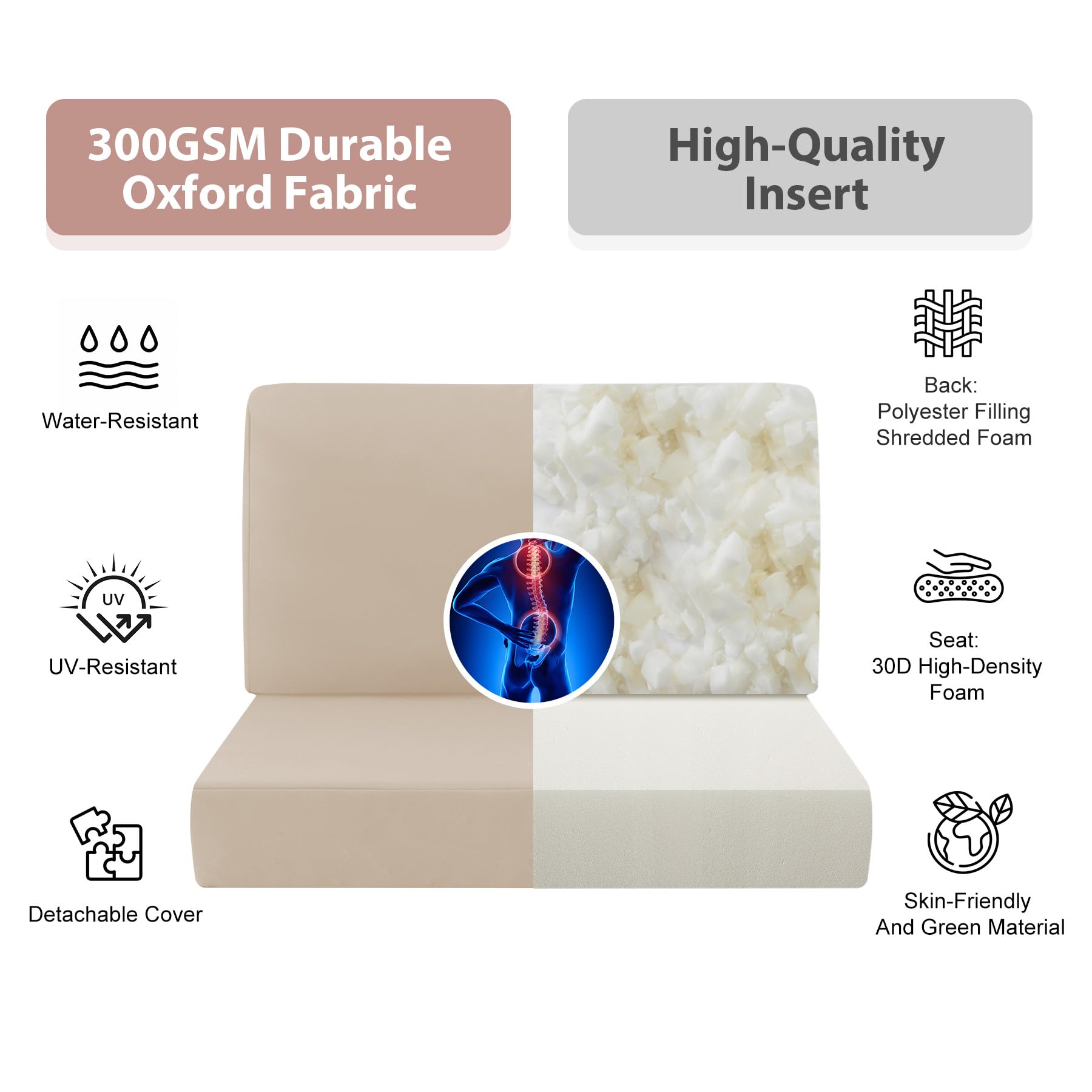 Muamelop non-slip dot bottom detail keeps cushions in place