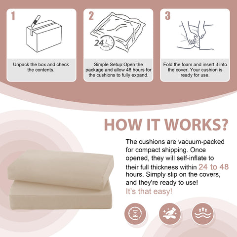 Muamelop vacuum-packaged cushions arrive compact for safe transit