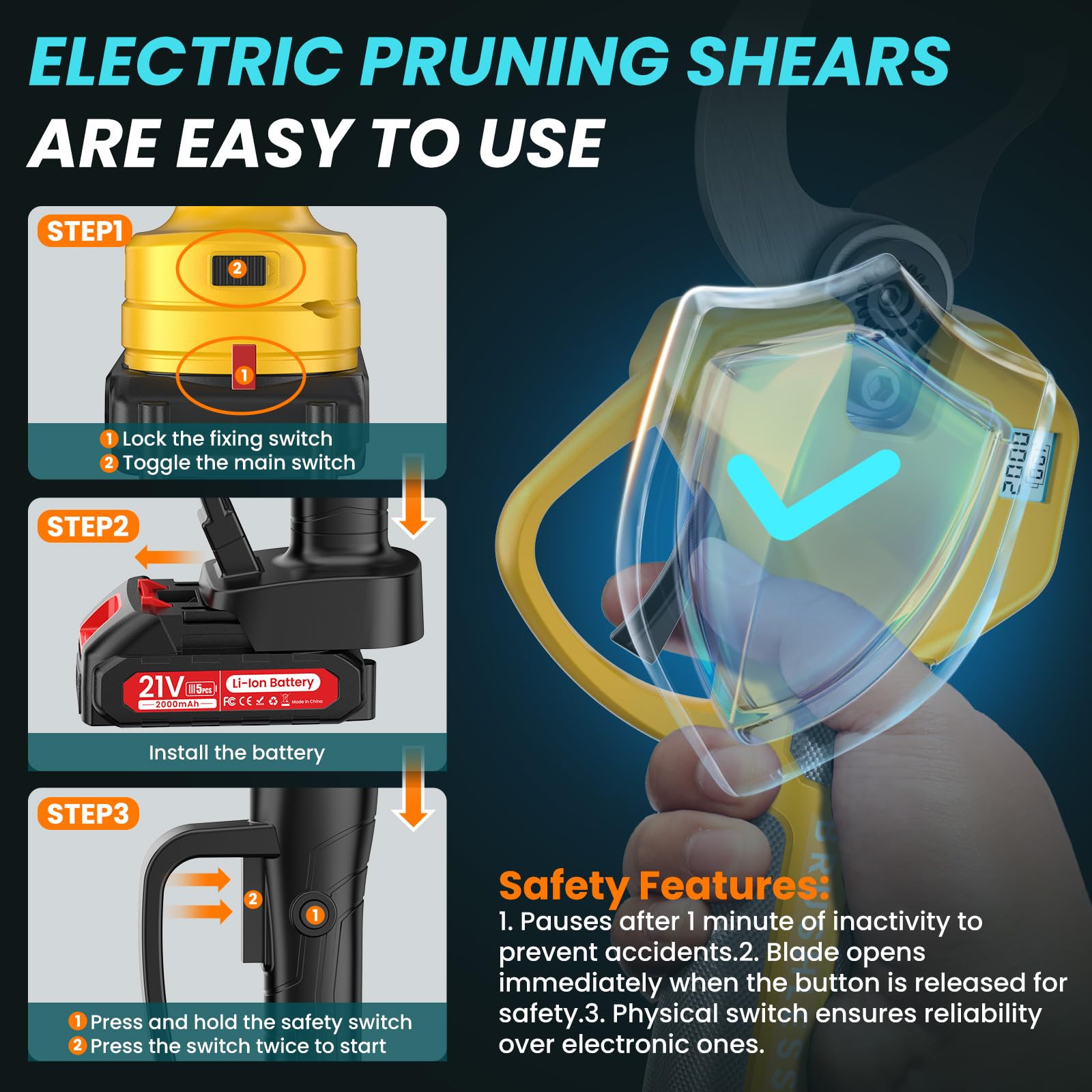 MuatCtarom dual 2000mAh batteries enable extended pruning sessions