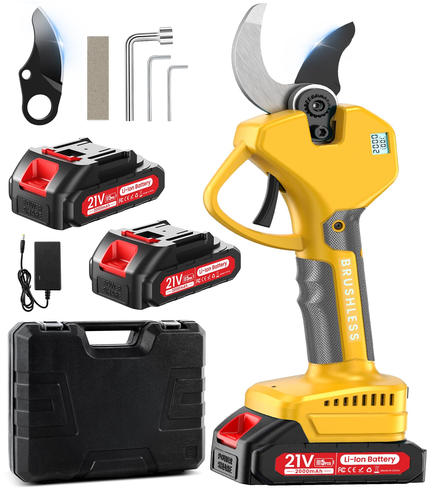 MuatCtarom electric pruning shears motor delivers powerful, effortless cuts for thick branches.
