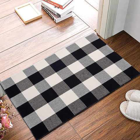 MUBIN rug in living room corner adds cozy farmhouse texture.