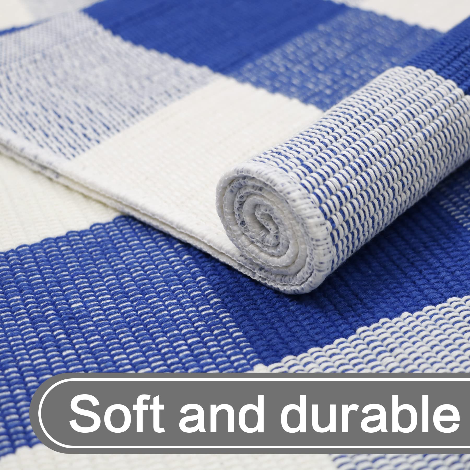 MUBIN buffalo plaid rug, washable doormat for easy cleanup.