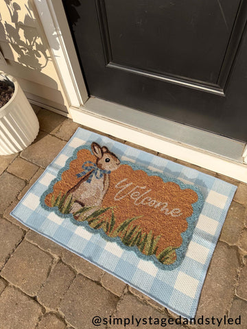 Mud Pie brown scalloped doormat blends rustic style with durable everyday use.