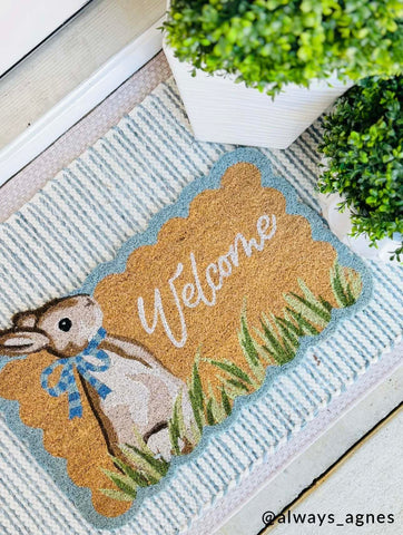 Mud Pie front porch Easter doormat adds curb appeal and seasonal cheer.