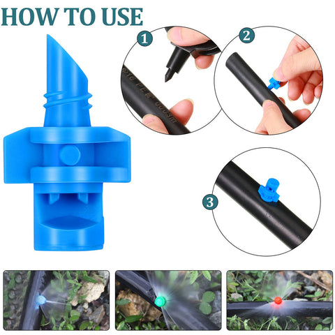 Mudder 360-degree red sprinkler for full-circle irrigation in yards and landscapes.
