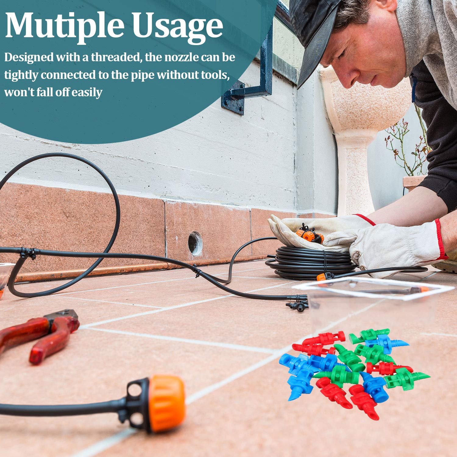 Mudder threaded-connection design ensures secure attachment without tools.