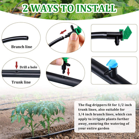 Mudder 2 GPH emitter flag ideal for medium moisture beds