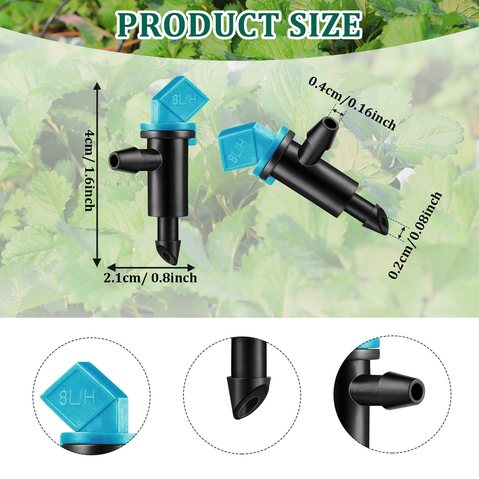 Mudder 2 GPH flag dripper delivering steady garden watering