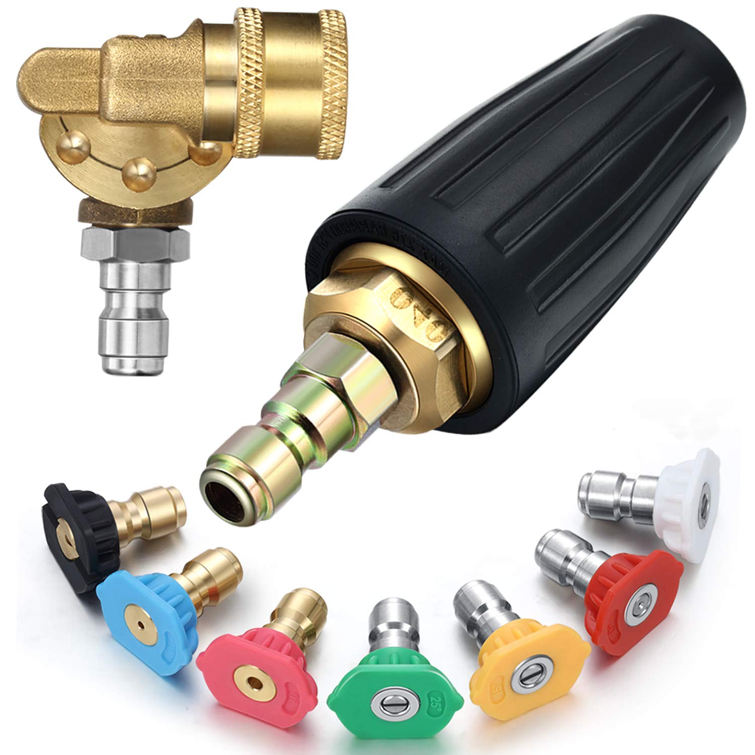Mudder 4000 PSI turbo nozzle on wand for efficient outdoor cleaning.