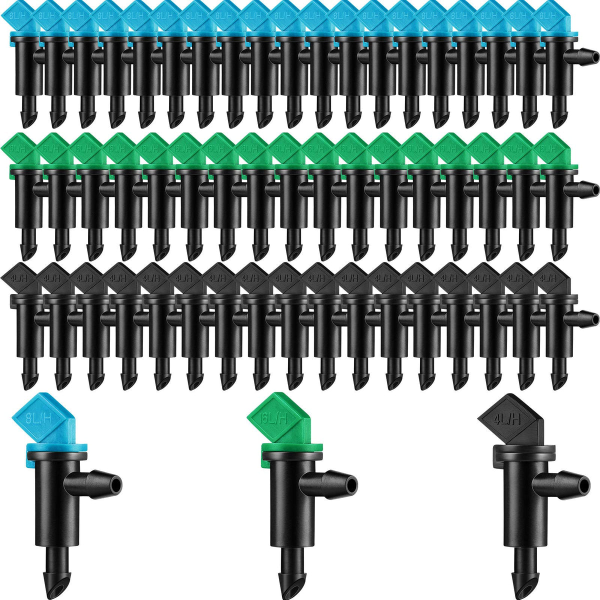 Mudder 60-piece drip emitter flag kit for precise garden irrigation