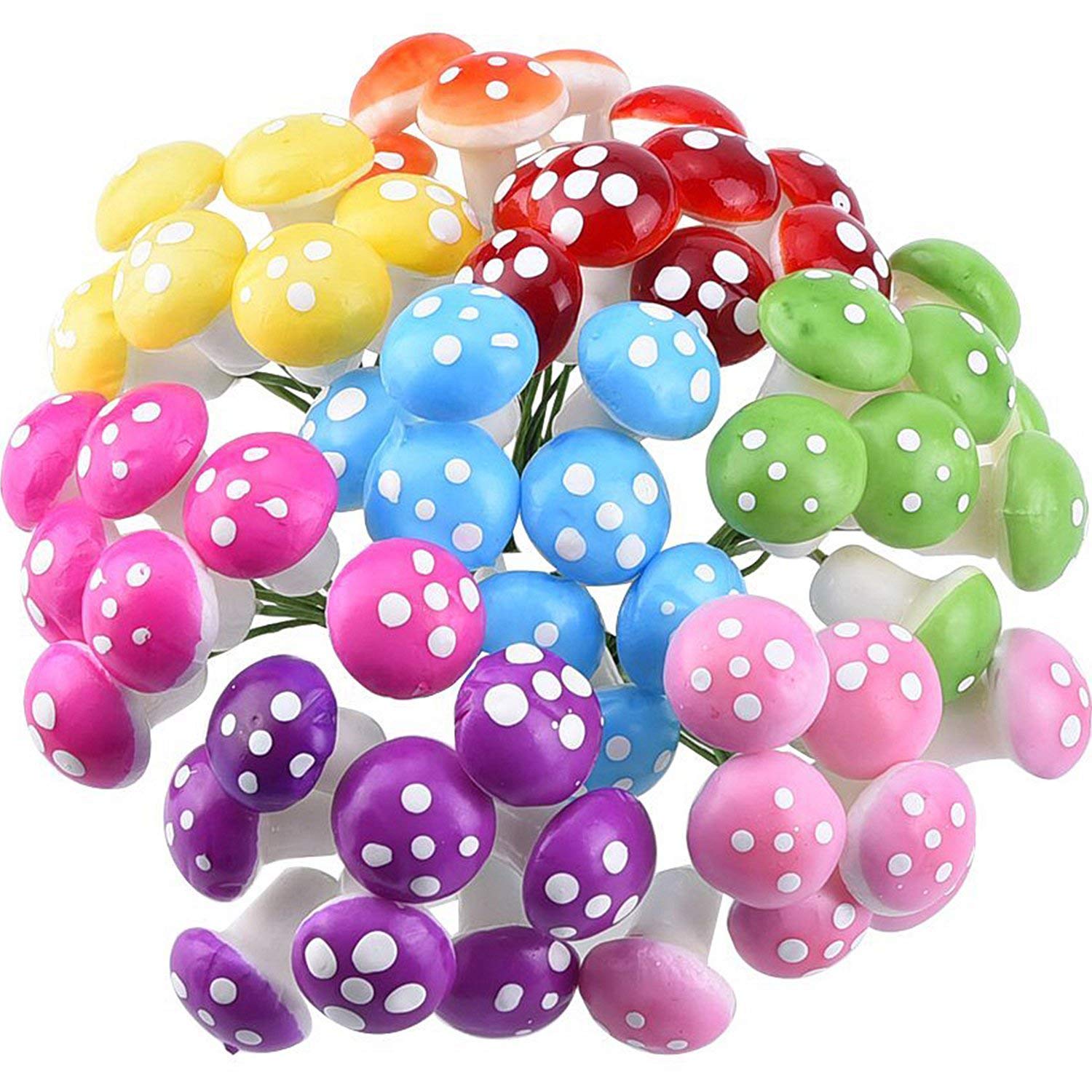 Mudder red-speckled foam mushroom for fairy garden décor and mini pot accents.