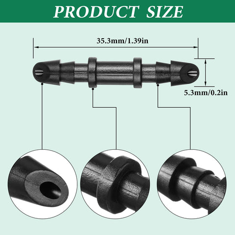 Close-up of Mudder barbed connector for 1/4 inch tubing with secure fit