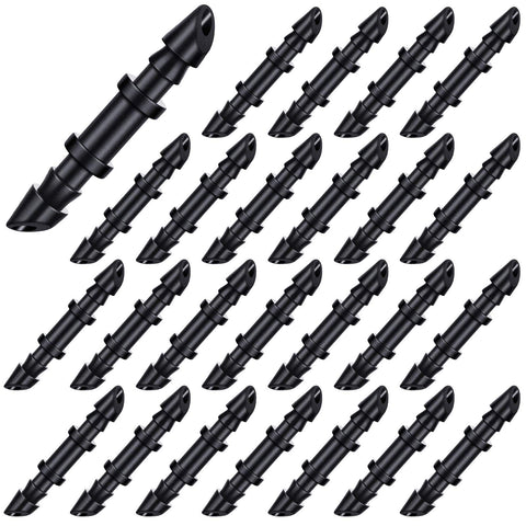 Mudder barbed connectors for 1/4-inch drip irrigation, ideal for quick garden tubing joins.