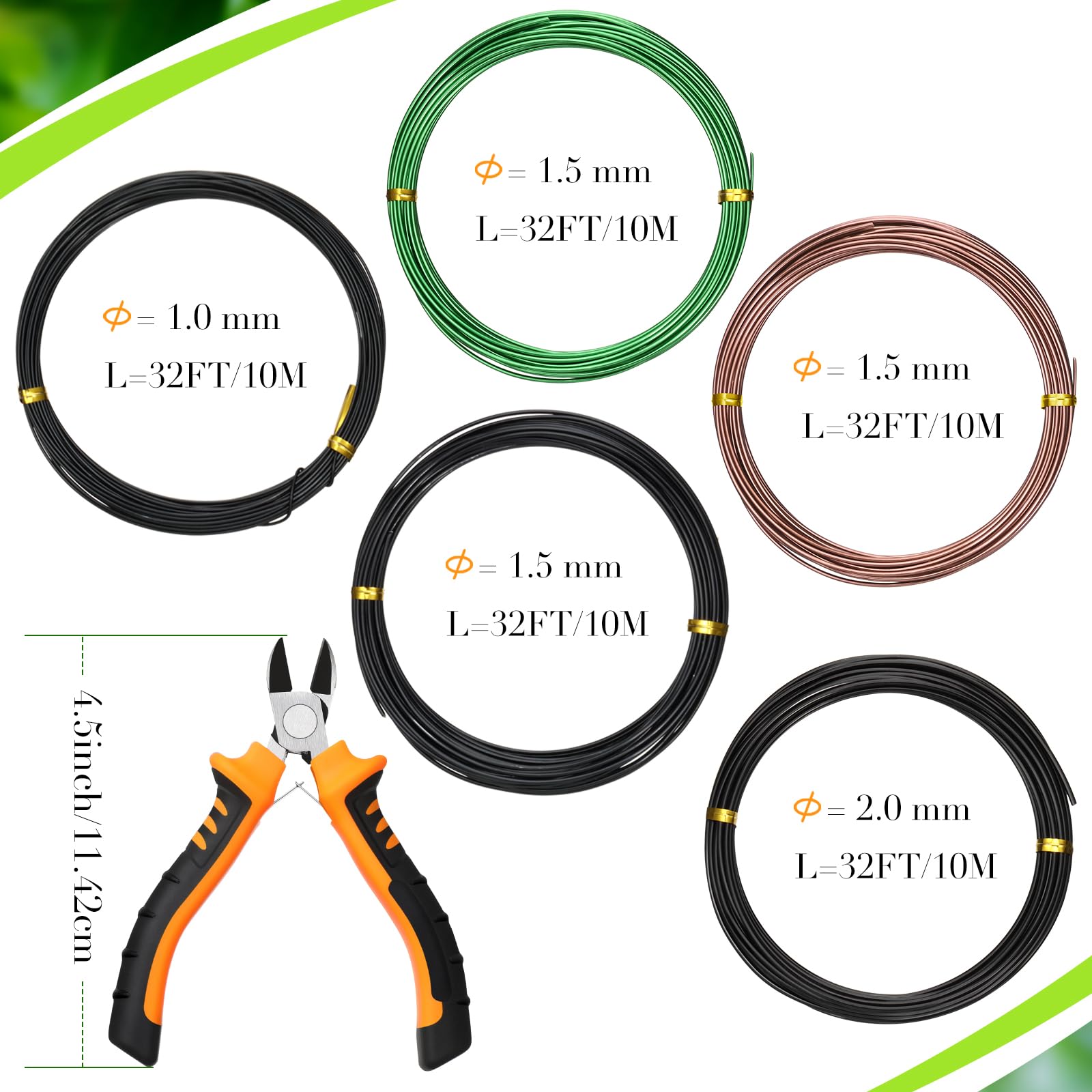 Mudder Bonsai Wire Black Roll for discreet shaping and rust resistance.