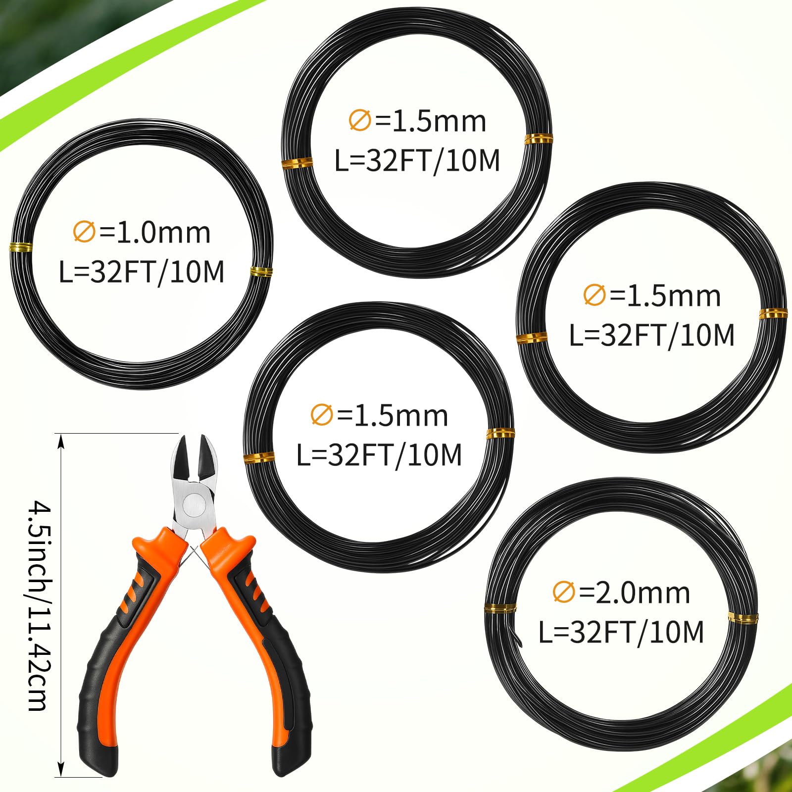 Mudder bonsai wire 1.5mm roll for medium stems and structural training.