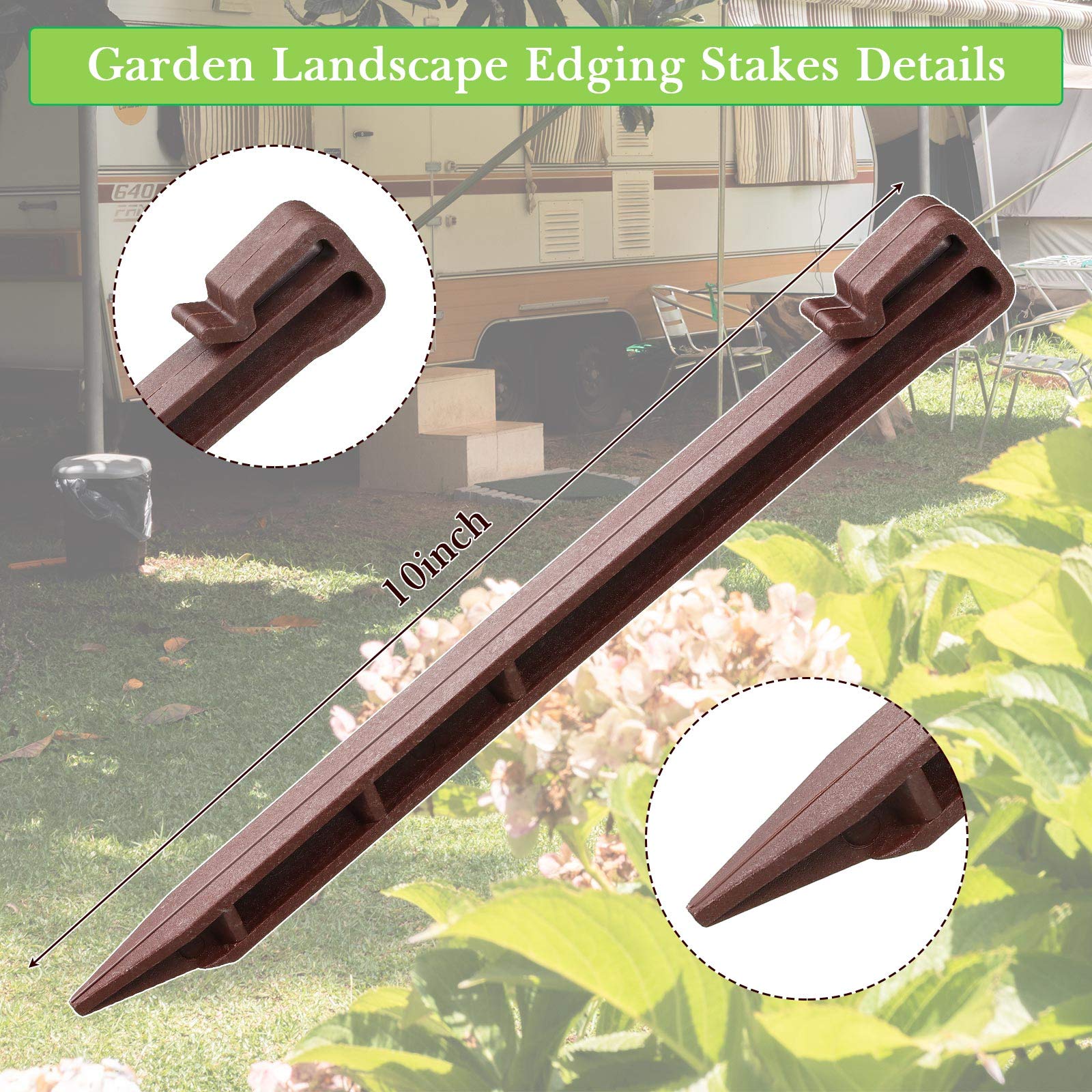 Mudder brown edging stake 10 inch keeps landscape borders neat and durable
