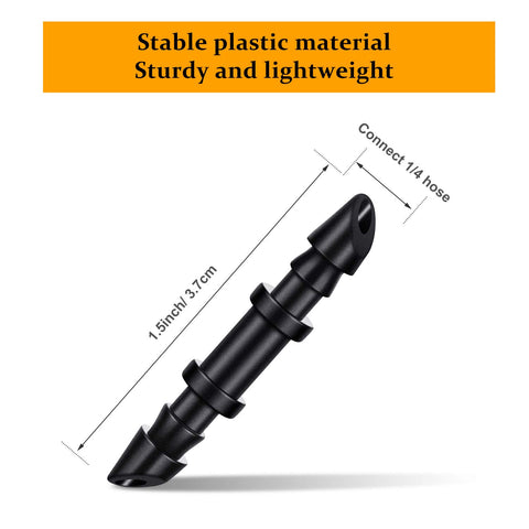 Mudder plastic barbed coupling fittings ensure a secure and water-resistant drip line connection.
