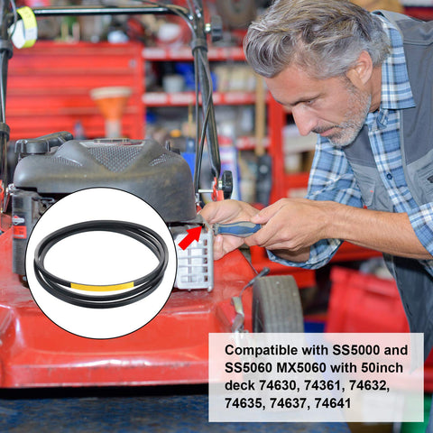Mudder durable belt supports regular mowing with smooth blade motion.