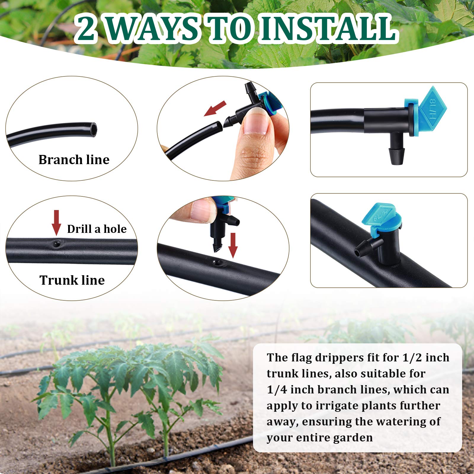 Mudder blue garden drip emitter for tree and shrub roots