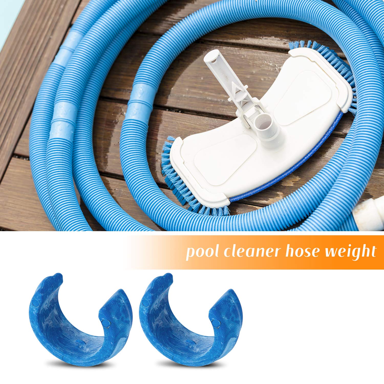 Mudder clip-on hose weight for quick and easy installation