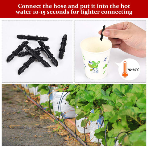 Mudder barbed fittings install quickly for garden beds and planters.