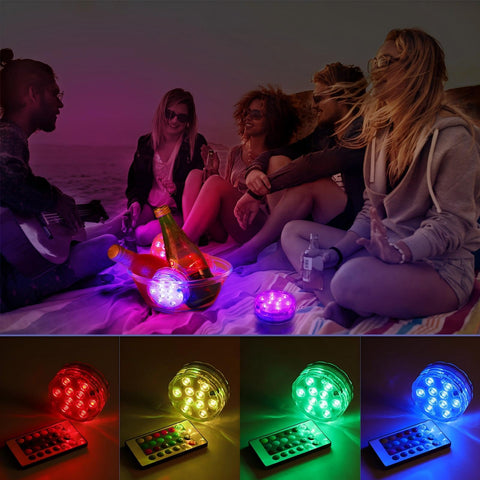 Mudder submersible lights for wedding and party decor