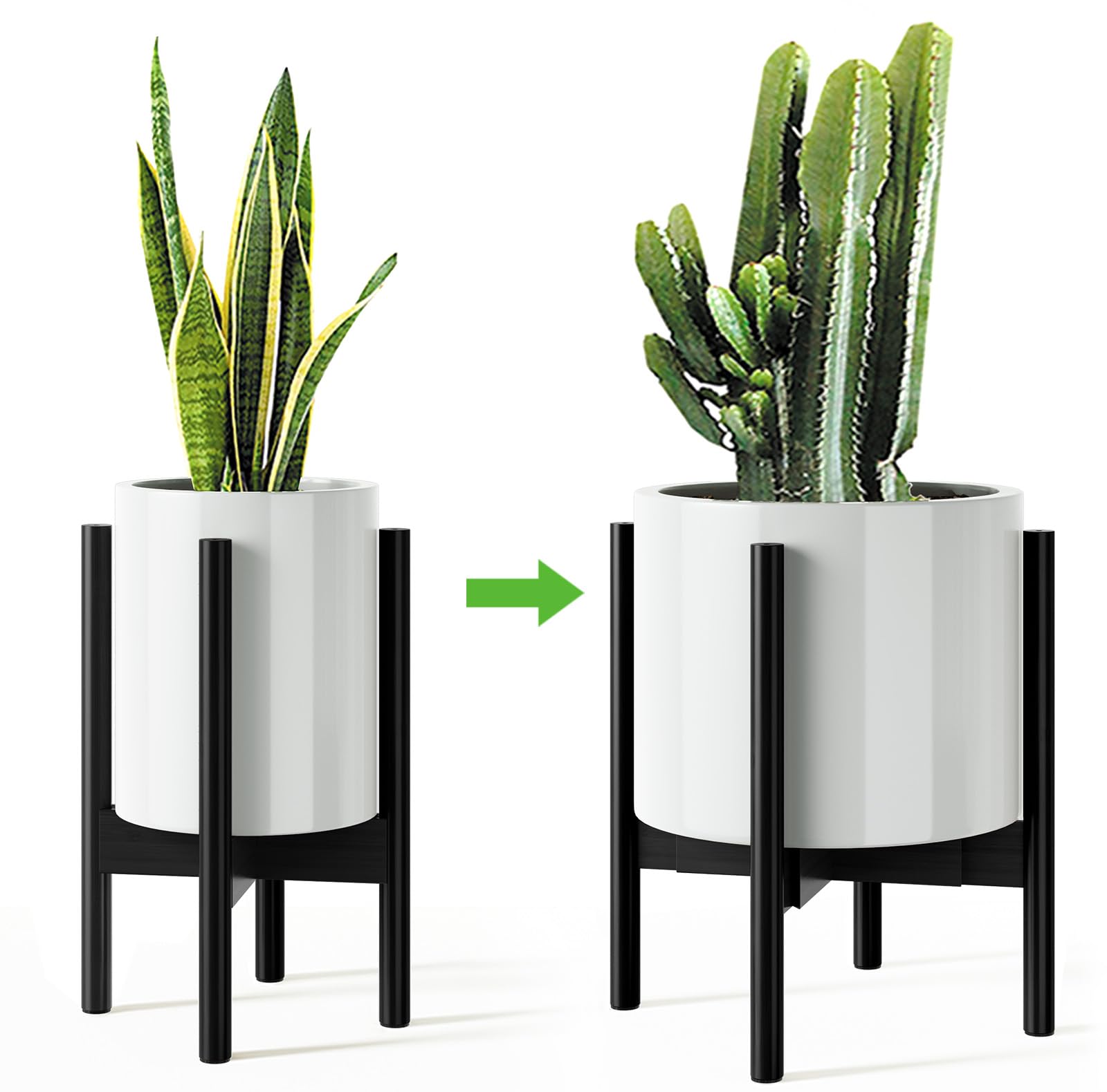 MUDEELA 14-inch tall plant stand, front view, ideal for showcasing indoor plants.