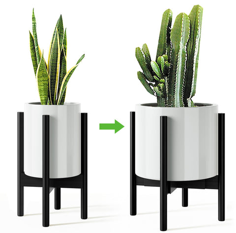 MUDEELA 14-inch tall plant stand, front view, ideal for showcasing indoor plants.