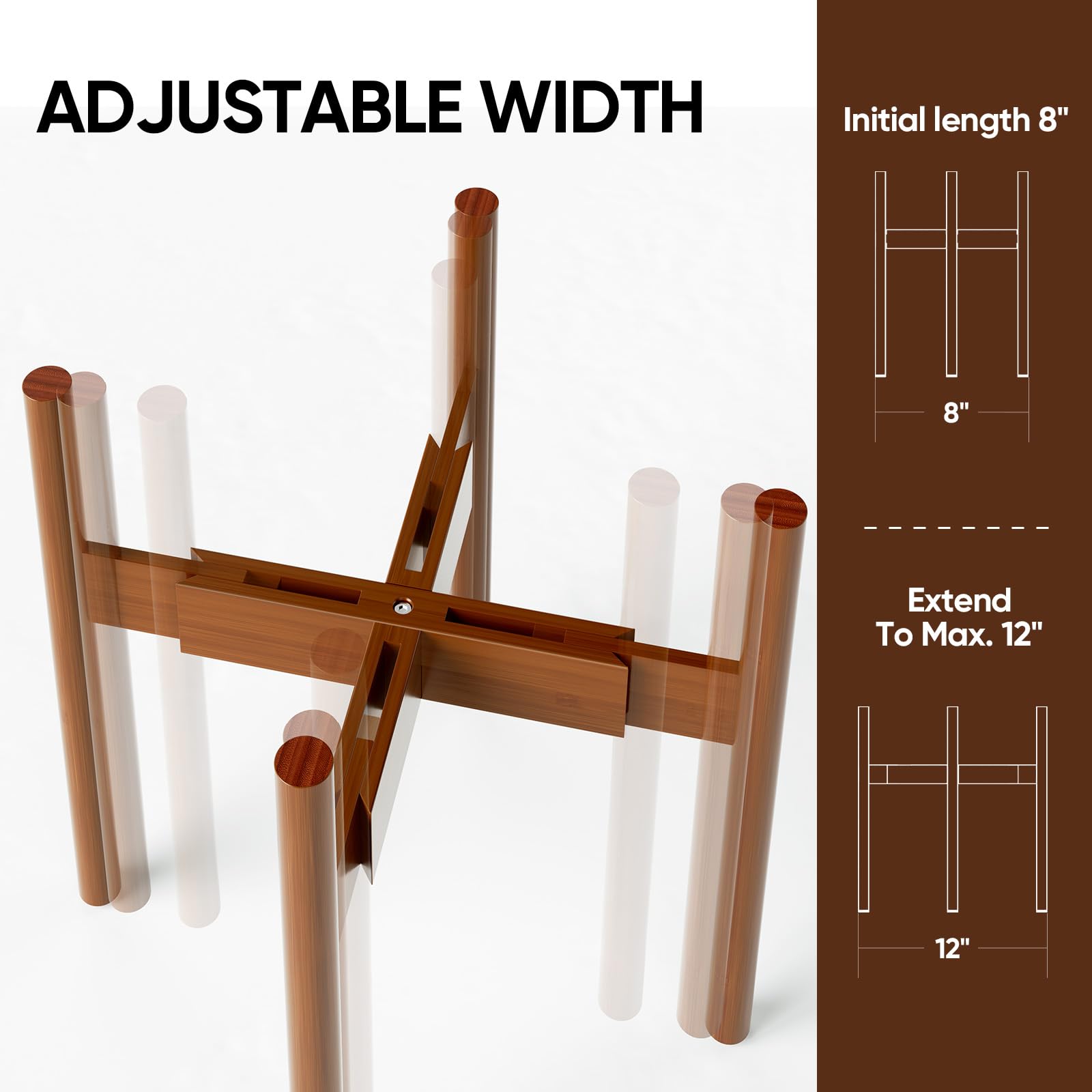 MUDEELA bamboo plant stand 30 inches tall for elevated display.
