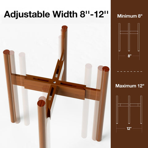 MUDEELA bamboo plant stand with sturdy base for heavy ceramic pots.