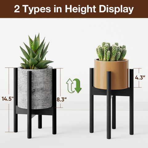 MUDEELA black plant stand in room corner, ideal for elevating greenery.