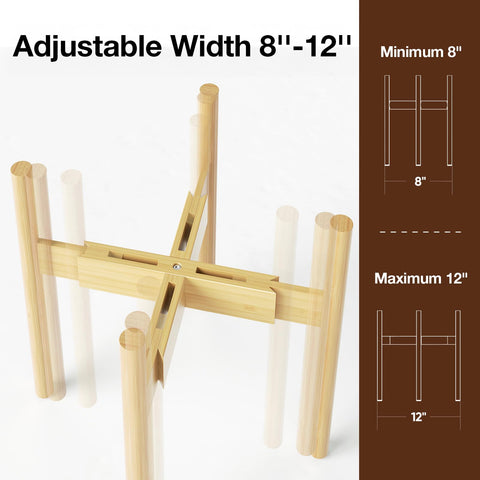 MUDEELA mid-century bamboo stand captured from a front view highlighting natural finish.