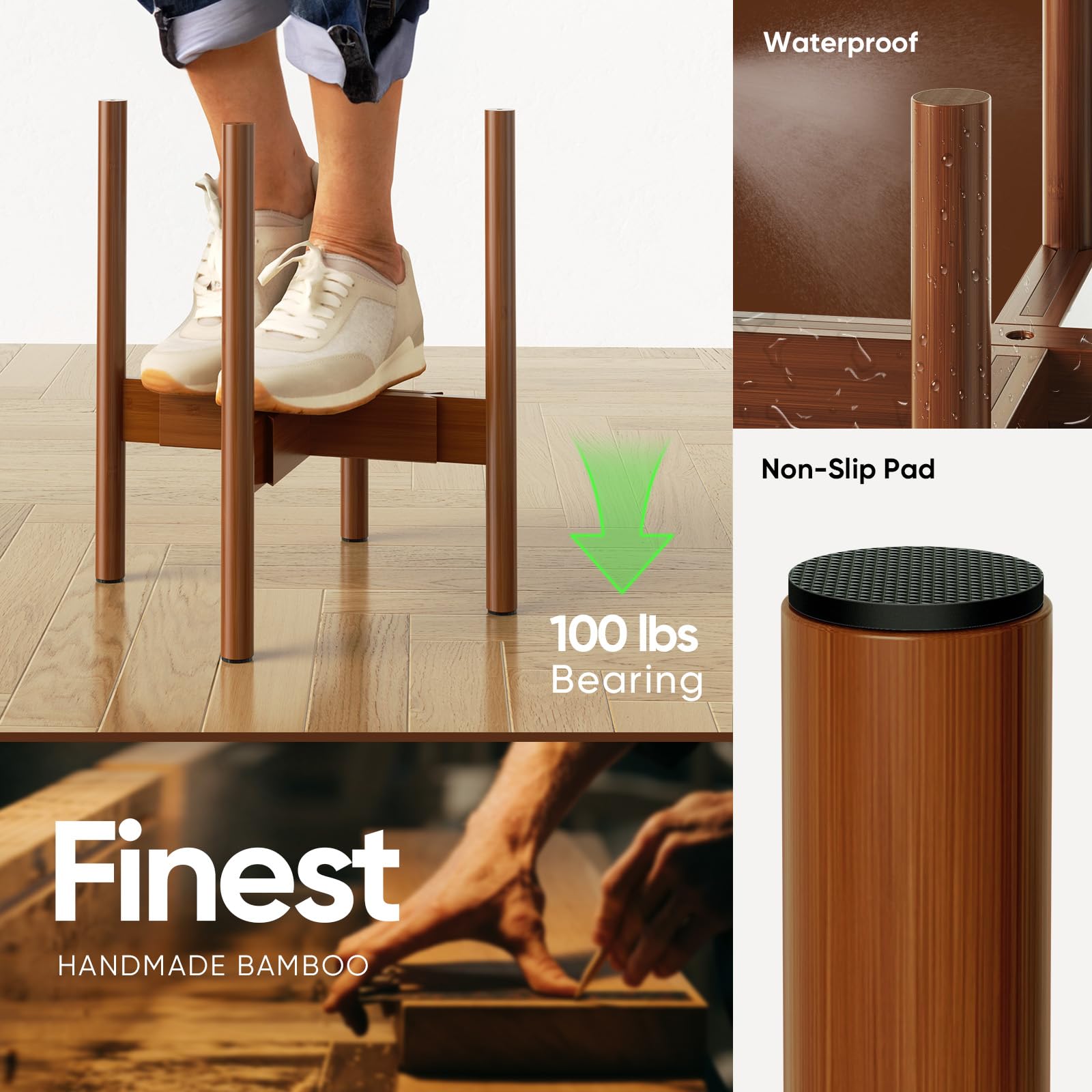 MUDEELA mid-century modern bamboo evokes warm, natural decor.