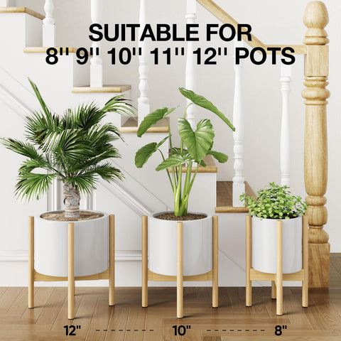 MUDEELA mid-century modern plant stand enhances room decor.