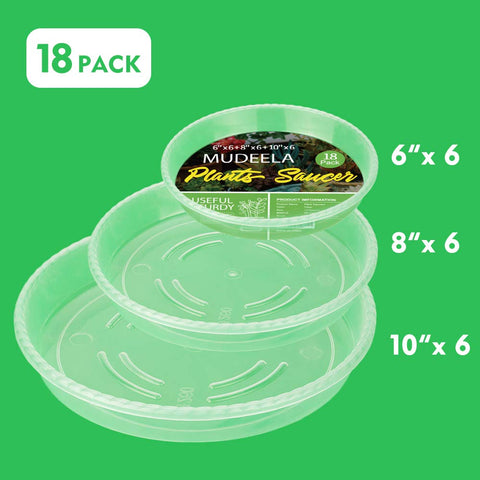 MUDEELA plant saucer 8-inch clear ideal for indoor and outdoor use.