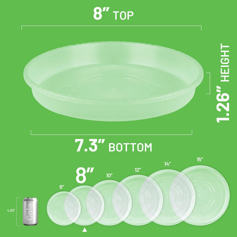 MUDEELA thicker plastic saucer close-up shows sturdy construction for daily indoor use.