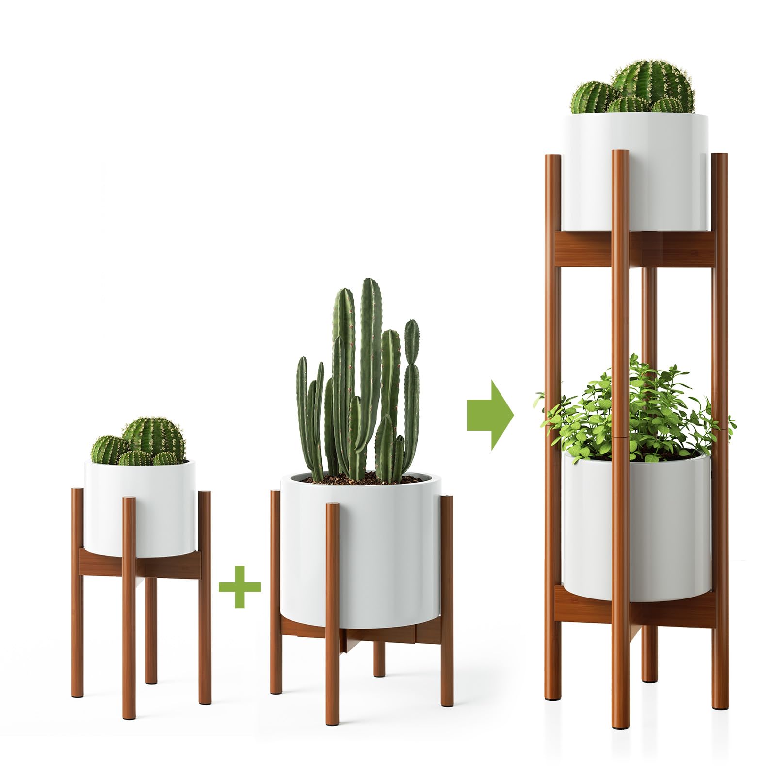 MUDEELA two-pack plant stands display two compact tiers for flexible placement.