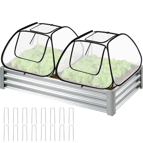 MUDEREK 2-pack garden covers for 6x3ft raised beds with side zippered doors for airflow and protection
