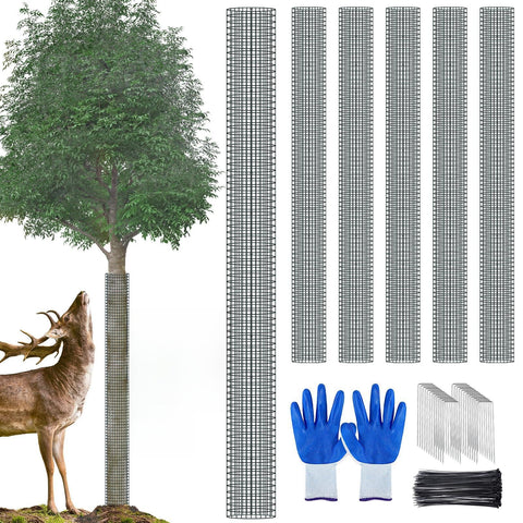 MUDEREK 48-inch tree trunk protector six-pack guards trunks from deer and mower damage.