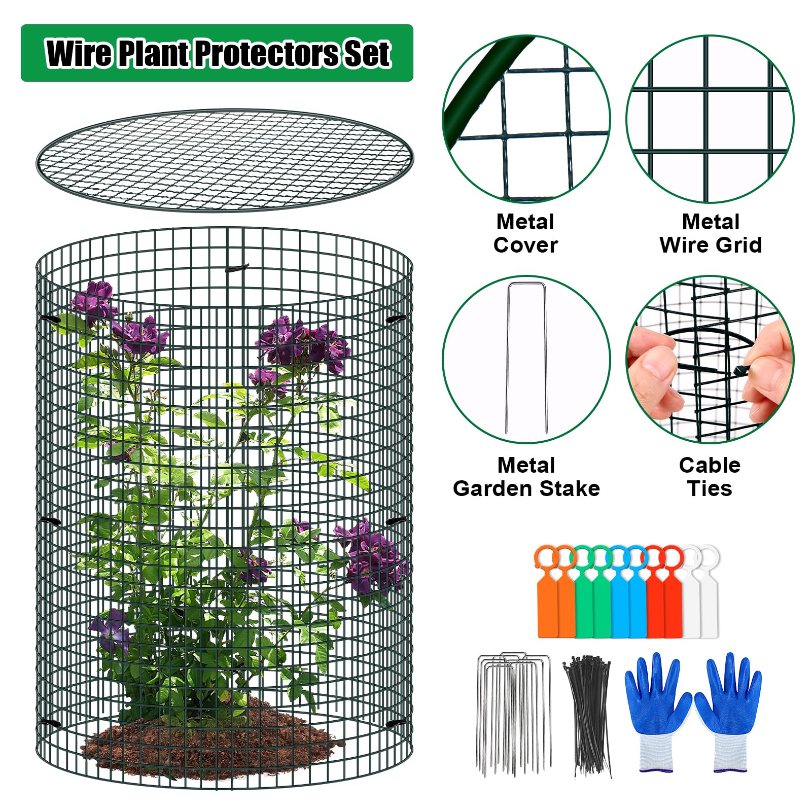 Muderek DIY plant cage kit for modular shapes and added versatility