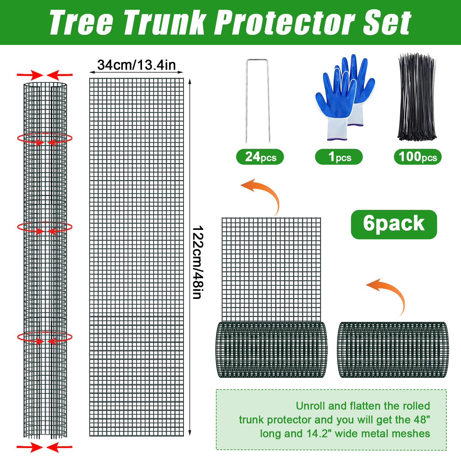 MUDEREK expandable tree protector system adapts to tree size and growth.