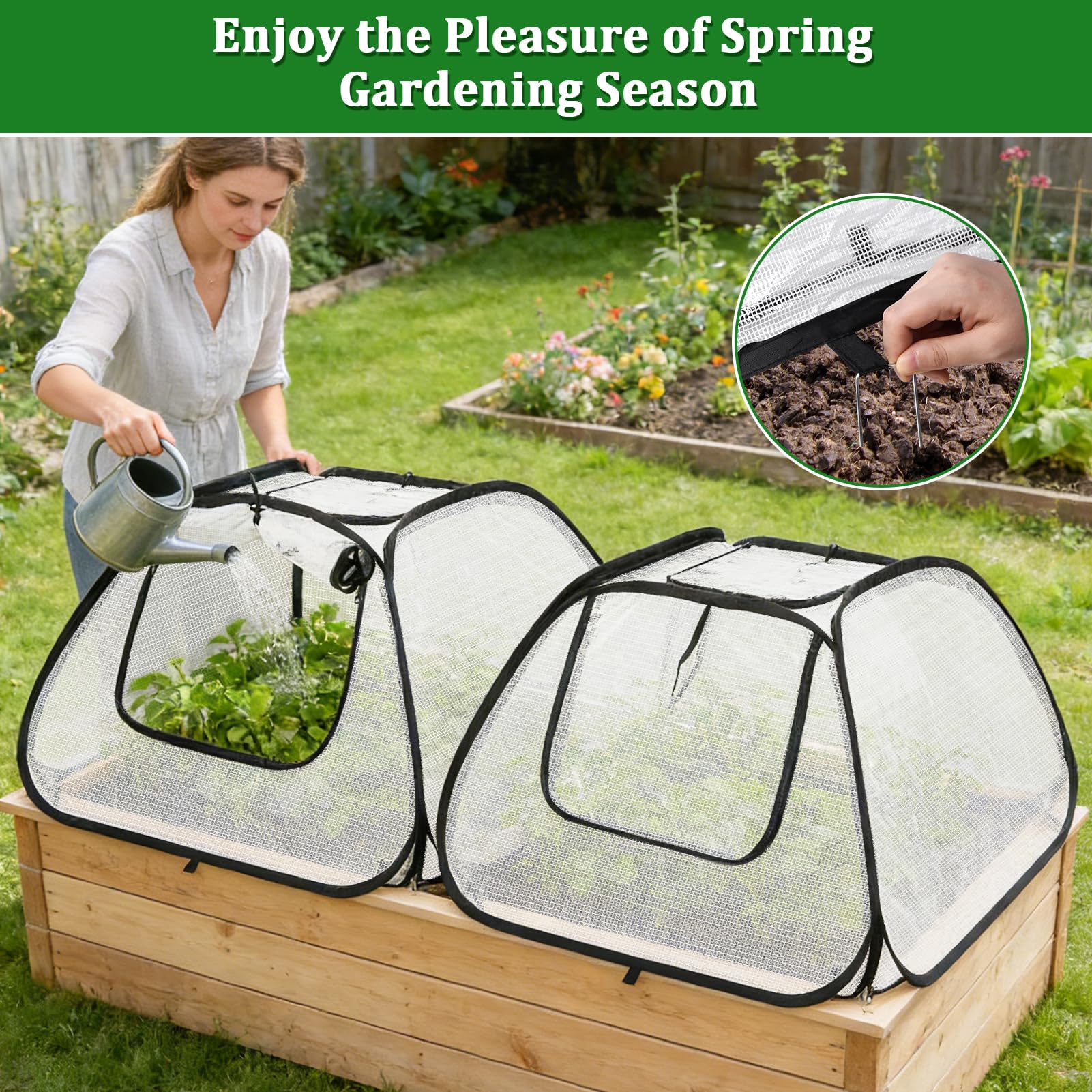 MUDEREK garden bed cover breathable mesh top for healthy airflow