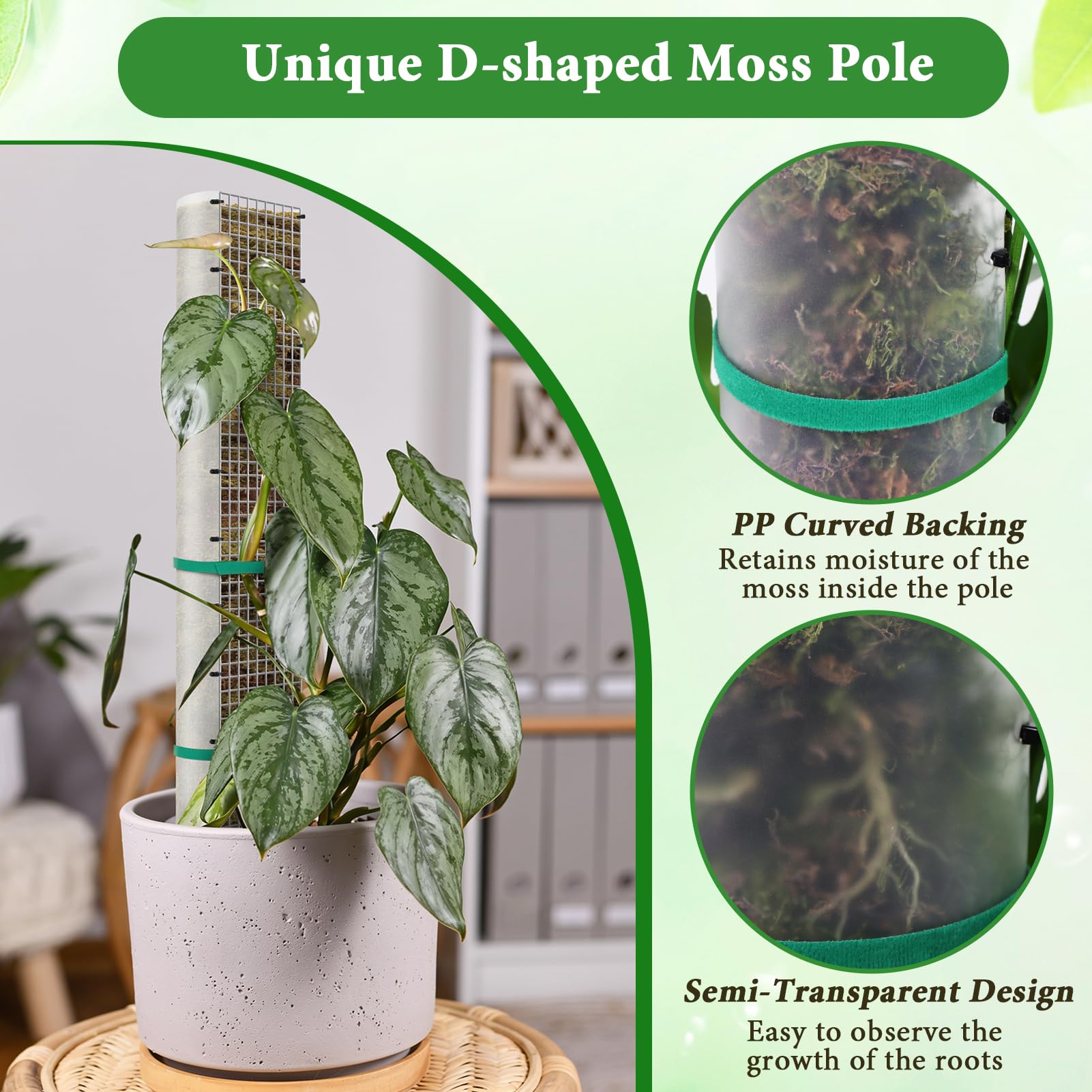 MUDEREK metal moss pole mesh delivers durable climbing support