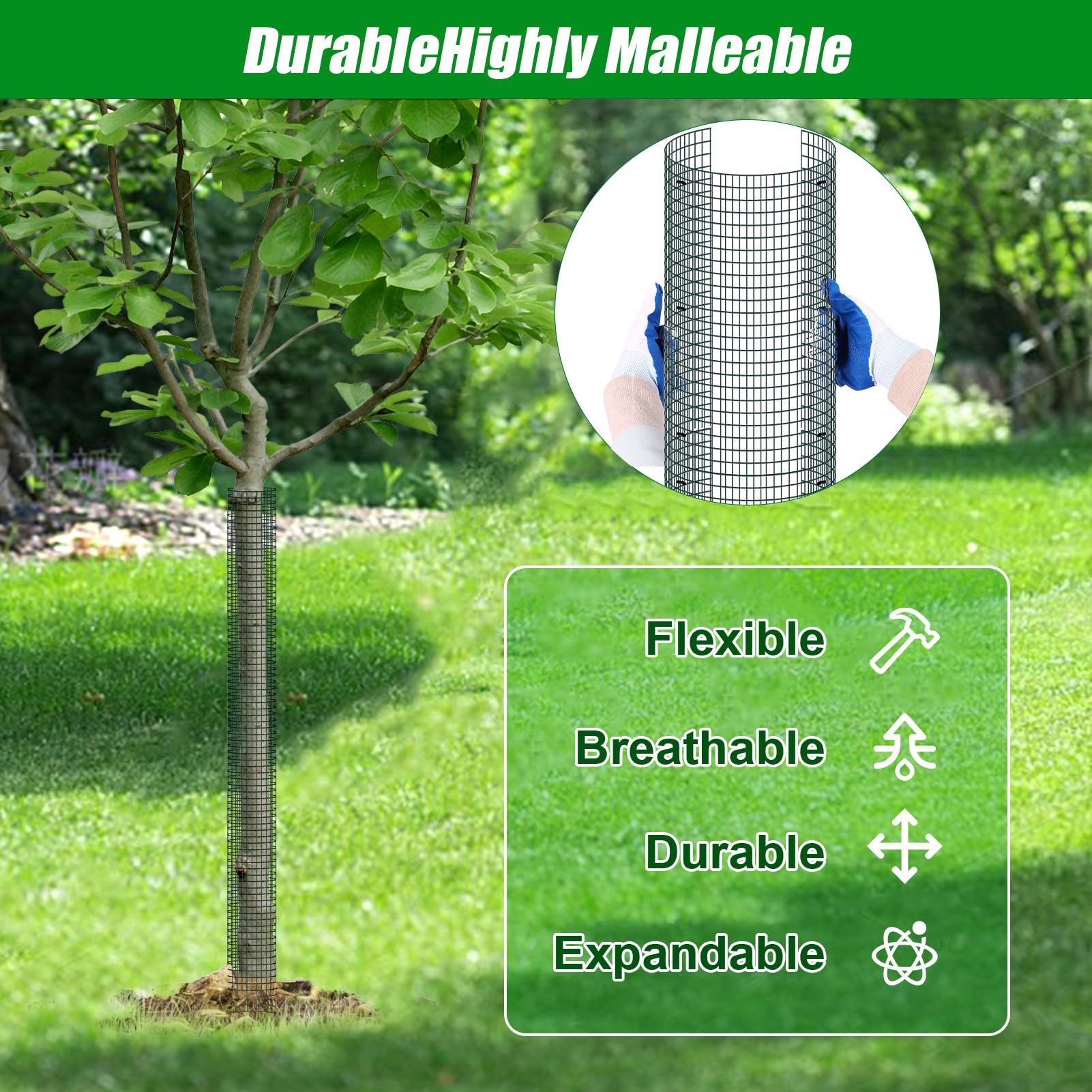 MUDEREK mower-proof tree protection guards saplings effectively.