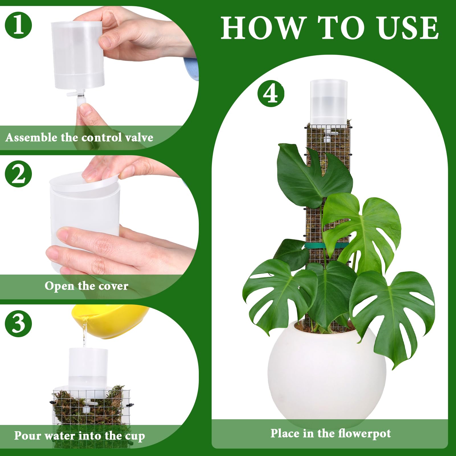 MUDEREK Plant watering system in action with slow release.