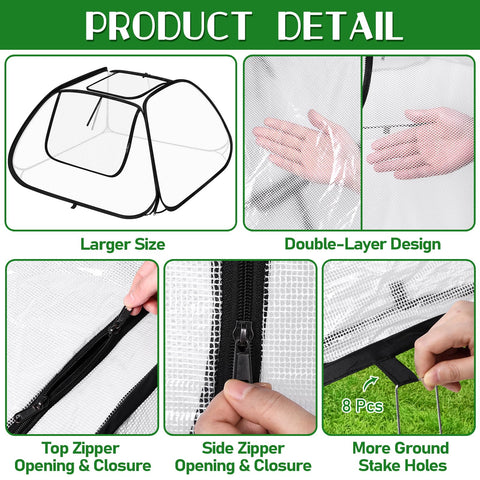 MUDEREK raised-bed cover easy to install with ground stakes